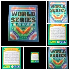 Vintage‎ 1991 Score Baseball World Series Trivia Magic Motion Cards #9 & #22